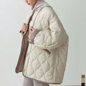 Re:EDIT 아이보리 퀼팅 자켓 오버 사이즈