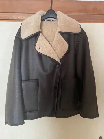 ZARA 더블 페이스 자켓 다크 브라운 무스탕 코트