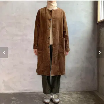 이치(ichi) 가을/겨울 코듀로이 롱 자켓 브라운