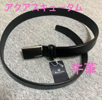 새상품, 아쿠아 스큐텀 Aquascutum 소가죽 벨트 블랙