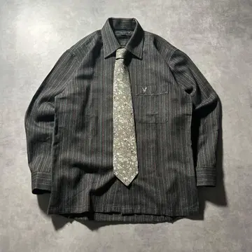 빈티지 스트라이프 멀티 컬러 넥타이 셔츠 세트