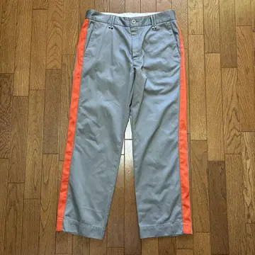 치노 팬츠 그레이 오렌지 스트라이프 upper hights