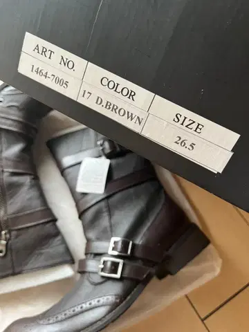 [ 미사용 정크제품 ] 니콜 다크 브라운 가죽 부츠 26.5cm
