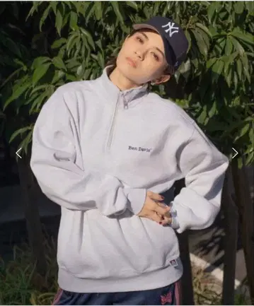 [ BEN DAVIS ] 빅 하프 지퍼 맨투맨