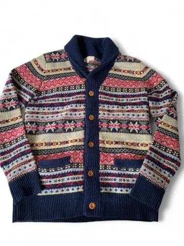 B:MING 빔즈 울 100 페어아일 숄카라 가디건