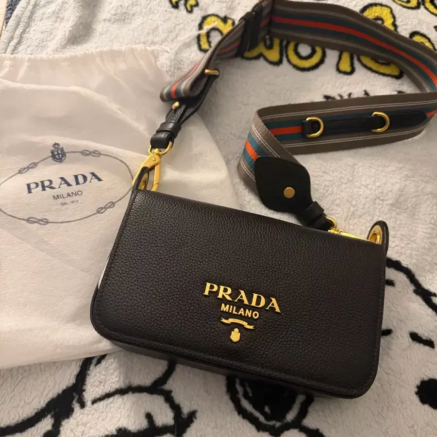 Prada Vitello Black Shoulder Bag