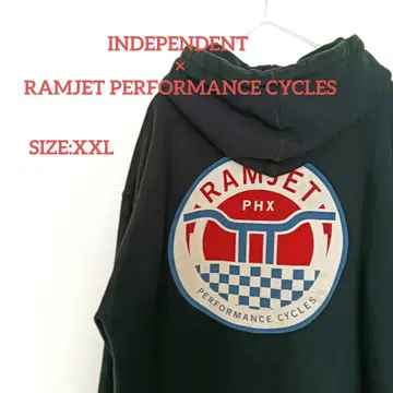 INDEPENDENT x RAMJET 블랙 후드티 XXL 백 프린트