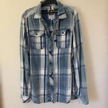 G-Star Raw 체크 무늬 긴팔 셔츠 M 사이즈