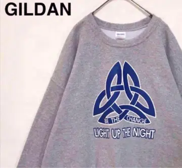 GILDAN 길단 맨투맨 트레이닝복 XL 그레이 양면 프린트 구제 의류