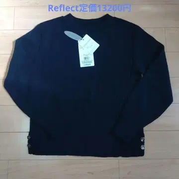Reflect 네이비 리브 긴팔 스웨터