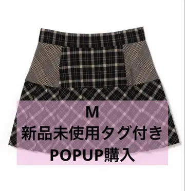 코코 체크 플리츠 스커트 블랙 M 앤마리