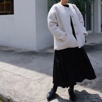 UNMINOU 앙미누 부클레 노카라 자켓 보아 코트