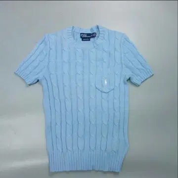 현행 폴로 랄프로렌 케이블 니트 반팔 포켓