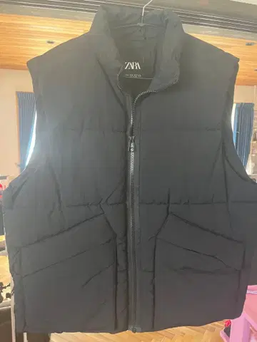 ZARA 블랙 다운 베스트 XL