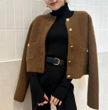 anuans 라쿤 블렌드 노카라 자켓 카멜