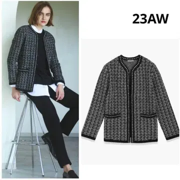 새상품급 theory luxe 23AW 정가 4.6만 트위드 니트 자켓