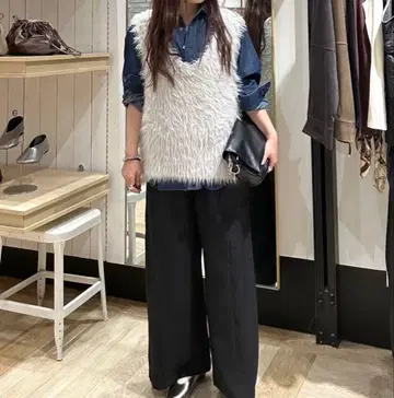 [ 새상품 ] 렙심 3.5 게이지 자카드 샤기 베스트