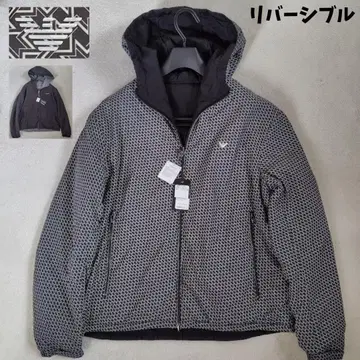새상품 3XL 현행 엠포리오 아르마니 블루종 리버서블 모노톤 패턴
