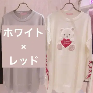 [ Honey Cinnamon ] 허니시나몬 니트 리본 곰 화이트