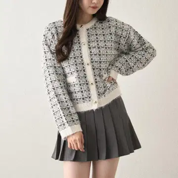 페더 트위드 가디건