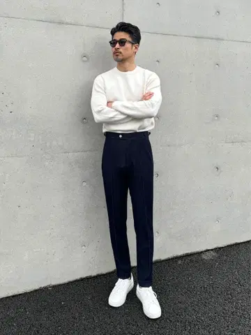 데님 라이크 벨트리스 슬랙스