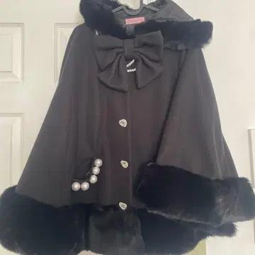 MA*RS 벨트 포함 케이프 코트 블랙 양산형 지뢰계