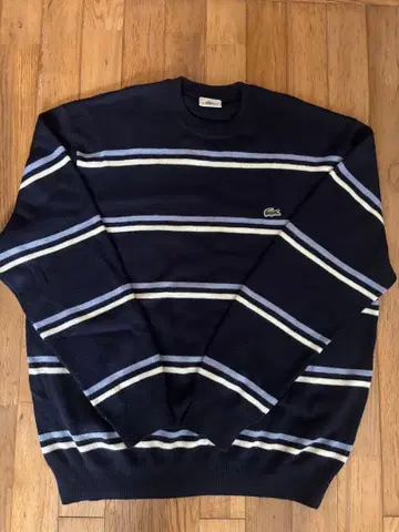 LACOSTE 네이비 스트라이프 니트