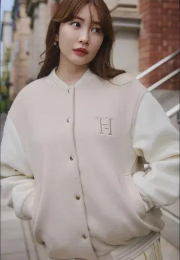 H 로고 바시티 재킷 S
