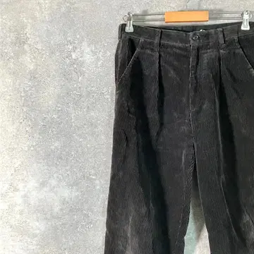 MHL. 코듀로이 팬츠 블랙 무지 와이드 코튼 MHL 지퍼