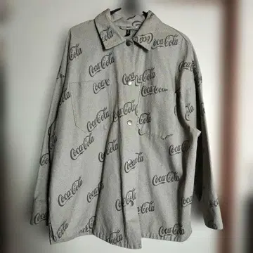 H&M 코카콜라 콜라보 올 로고 무늬 오버 사이즈 자켓