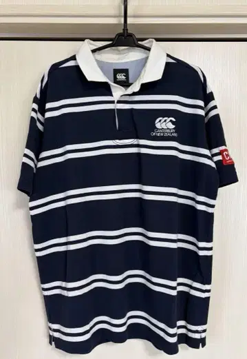 Canterbury 스트라이프 피케 셔츠 네이비