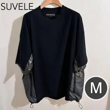 SUVELE 지퍼 포켓 T셔츠 블랙 M 남성용 T셔츠 실루엣