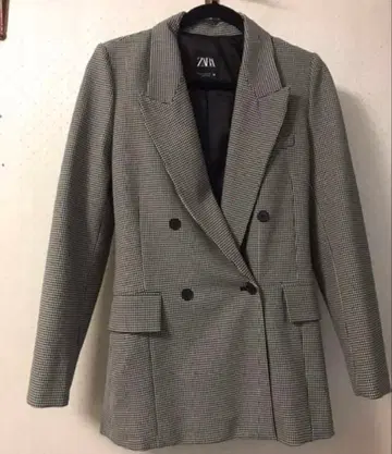 자라 블록 체크 자켓