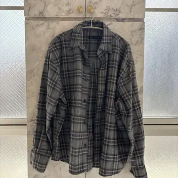 ZARA 체크 무늬 플란넬 셔츠 S 옴브레