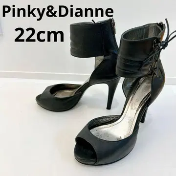 Pinky&Dianne 블랙 오픈토 앵클 스트랩 22cm
