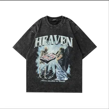 HEAVEN 그래픽 T셔츠 다크 그레이