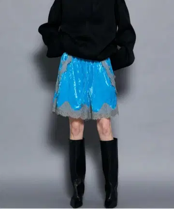 MAISON SPECIAL 헴 레이스 벨로아 숏팬츠