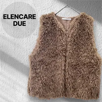 ELENCARE DUE 브라운 퍼 베스트 복슬복슬 푸들 겉옷