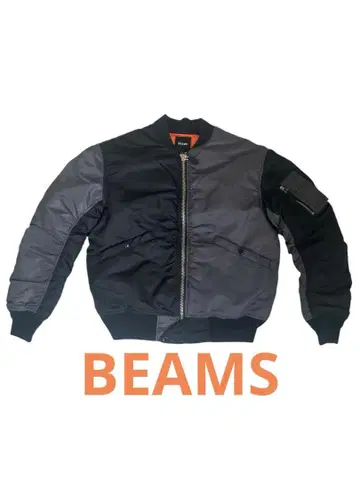 BEAMS MA-1 플라이트 자켓 블랙 그레이