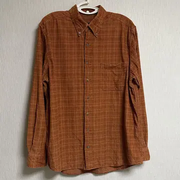 Eddie Bauer 브라운 체크 플란넬 셔츠 그랑데