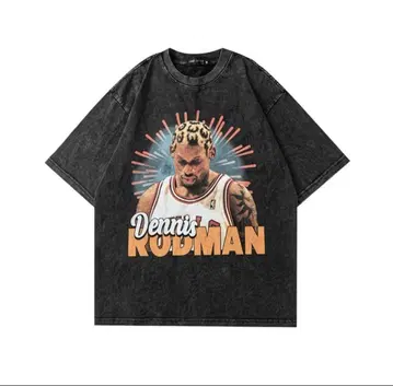 Dennis Rodman 그래픽 T셔츠 다크 그레이
