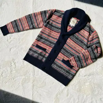 고품질 ikka 울 100% 숄카라 가디건 XL 올 패턴