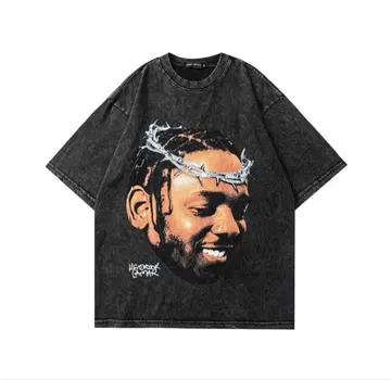 Kendrick Lamar 오버 사이즈 T셔츠 다크 그레이