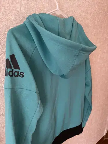 adidas 터콰이즈 풀 집업 후드티