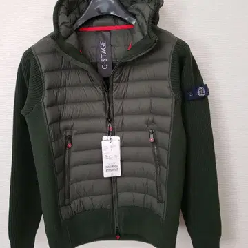 G-Stage 후드 부착 다운 90% 자켓 올리브 그린