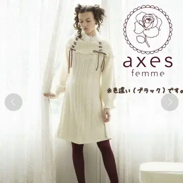 [ 새상품급 ] axes femme 엑시즈팜 오프 터틀 니트 원피스 M
