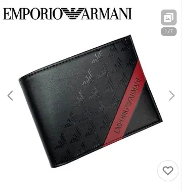 EMPORIO ARMANI 접이식 지갑 블랙/레드