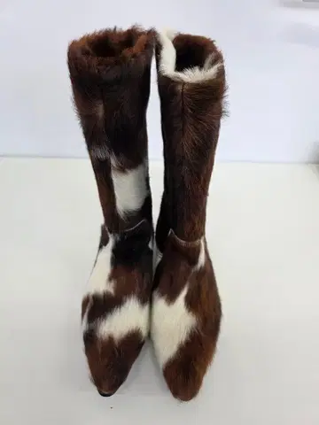 와이즈 송치 소 패턴 퍼 롱 부츠
