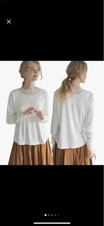택 포함 새상품 akane 아카네 메쉬 넥 풀오버 화이트