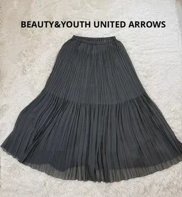 BEAUTY&YOUTH 유나이티드 애로우즈 플리츠 롱 S 그레이